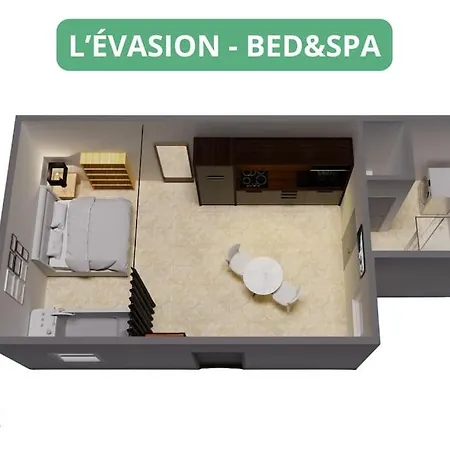 公寓 L'evasion I Bed&spa I Jacuzzi I Cozy I Hypercentre I Rent Immo 第戎